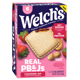 Real PB&J - Strawberry - 6 COUNT BOX - 3.1 OZ WRAPPER Packing
