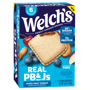 Real PB&J - Mixed Fruit - 6 COUNT BOX - 3.1 OZ WRAPPER Packing