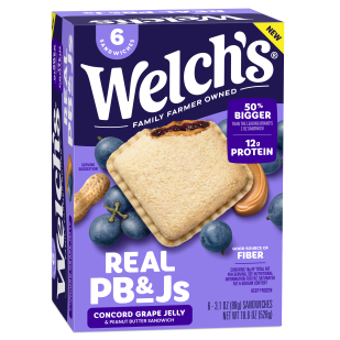 Real PB&J - Grape - 6 COUNT BOX - 3.1 OZ WRAPPER Packing