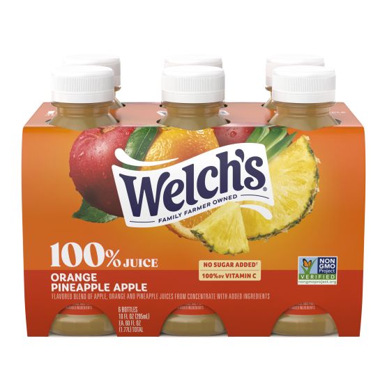 100% Juice Orange Pineapple Apple